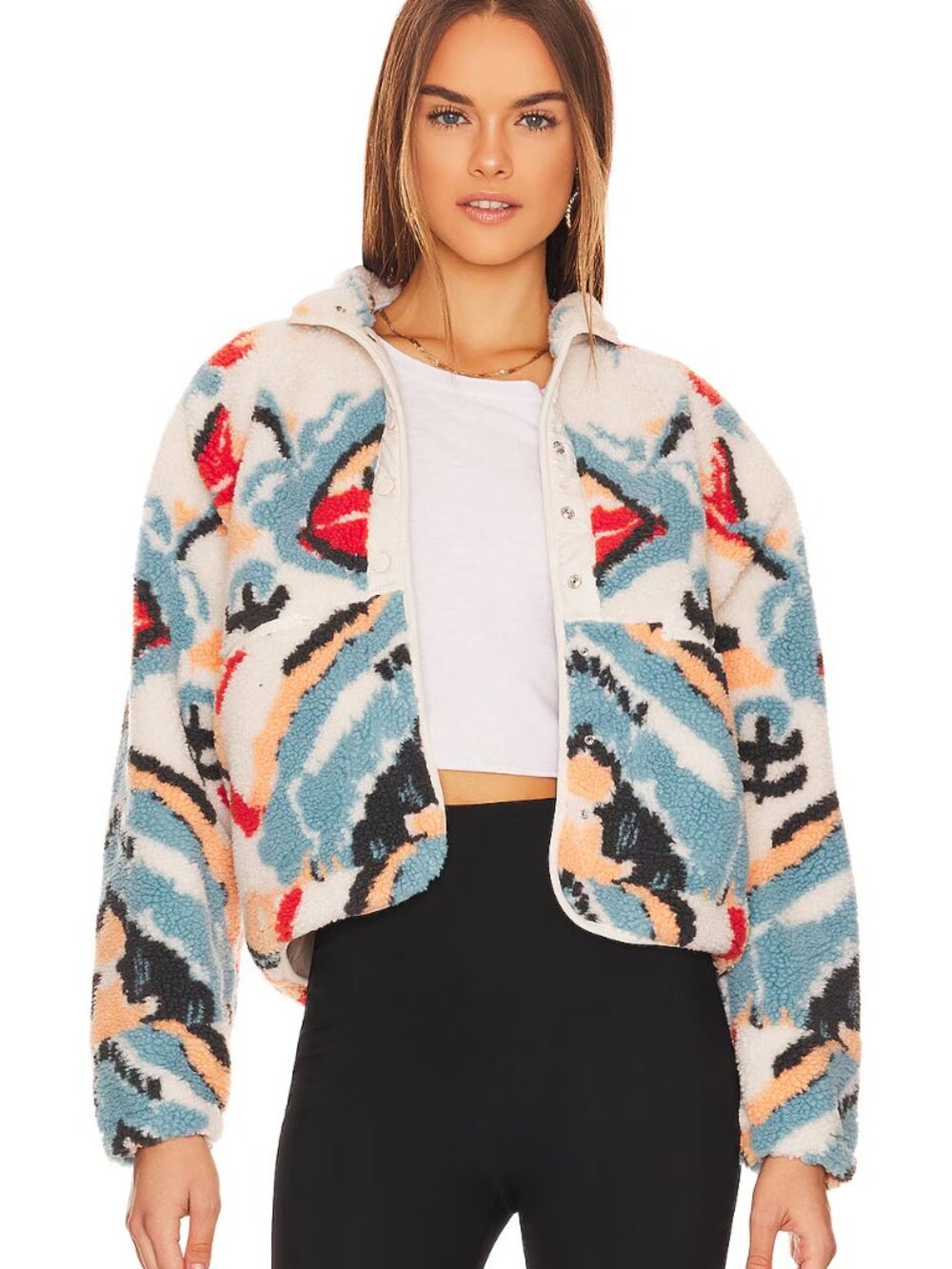 Free People Movement Rocky Ridge Printed Fleece Jacket - Size Medium • UPDATE!! - Picture 1 of 11